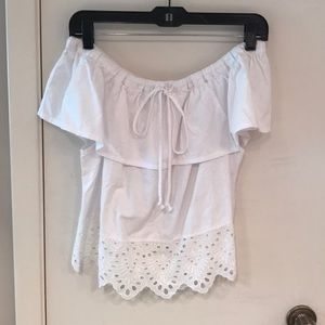 Madewell Off the Shoulder Top in White